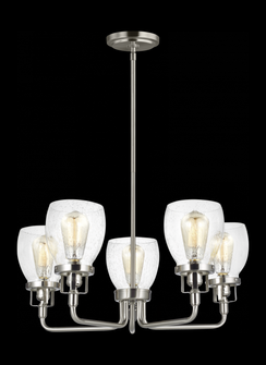 Belton transitional 5-light indoor dimmable ceiling up chandelier pendant light in brushed nickel si (38|3214505-962)
