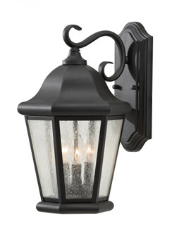 Martinsville traditional 3-light outdoor exterior large wall lantern sconce in black finish with cle (38|OL5902BK)