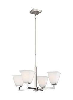 Ellis Harper transitional 4-light indoor dimmable ceiling chandelier pendant light in brushed nickel (38|3113704EN3-962)