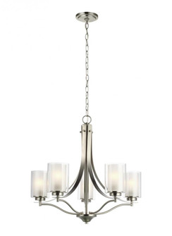 Elmwood Park traditional 5-light indoor dimmable ceiling chandelier pendant light in brushed nickel (38|3137305-962)