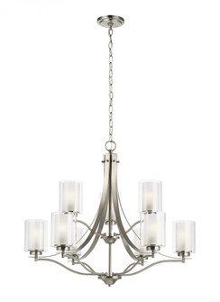 Elmwood Park traditional 9-light LED indoor dimmable ceiling chandelier pendant light in brushed nic (38|3137309EN3-962)