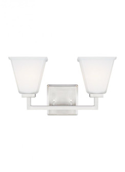 Ellis Harper transitional 2-light indoor dimmable bath vanity wall sconce in brushed nickel silver f (38|4413702EN3-962)