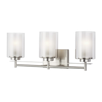 Elmwood Park traditional 3-light indoor dimmable bath vanity wall sconce in brushed nickel silver fi (38|4437303-962)