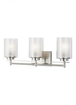 Elmwood Park traditional 3-light indoor dimmable bath vanity wall sconce in brushed nickel silver fi (38|4437303-962)