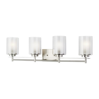 Elmwood Park traditional 4-light indoor dimmable bath vanity wall sconce in brushed nickel silver fi (38|4437304-962)