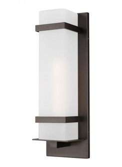 Alban modern 1-light outdoor exterior large square wall lantern in antique bronze finish with etched (38|8720701-71)