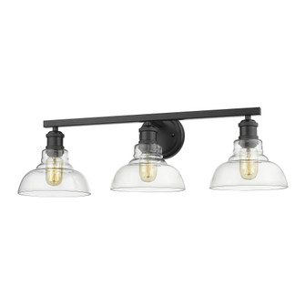 Yep by Golden Lighting Carver 3-light Vanity in Matte Black and Clear Glass (36|0305-BA3 BLK-CLR)
