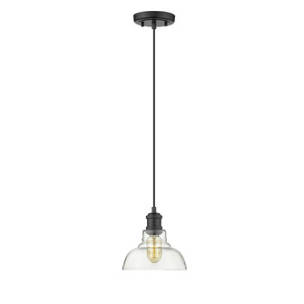 Carver 1-Light Pendant in Matte Black with Clear Glass Shade (36|0305-S BLK-CLR)