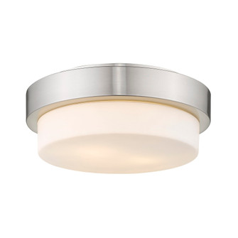 Wry Lighting Morgon 2-light 11'' Flush Mount in Pewter and Opal Glass (36|1270-11 PW)