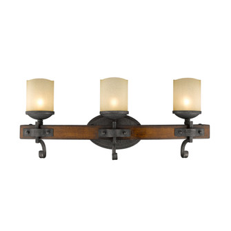 Madera 3-Light Bath Vanity in Black Iron with Toscano Glass (36|1821-BA3 BI)