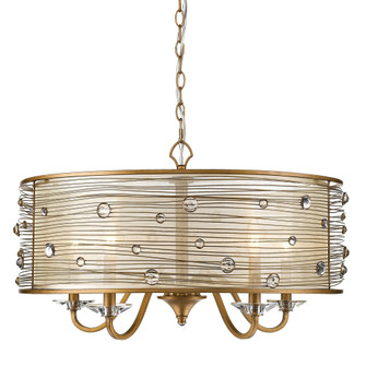 Joia 5 Light Chandelier in Peruvian Gold with a Sheer Filigree Mist Shade (36|1993-5 PG)