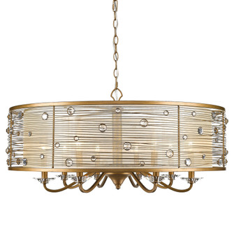 Joia 8 Light Chandelier in Peruvian Gold with a Sheer Filigree Mist Shade (36|1993-8 PG)