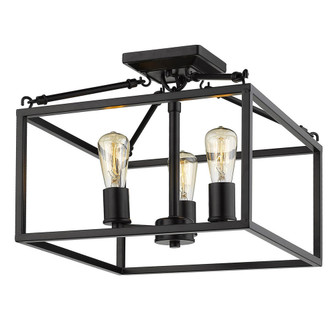 Wesson 3-Light Semi-Flush Mount in Black (36|2072-SF BLK)