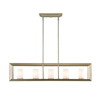 Smyth 5 Light Linear Pendant in White Gold with Opal Glass (36|2073-LP WG)