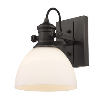 Yep by Golden Lighting Hines 1-light Vanity in Rubbed Bronze and Opal Glass (36|3118-BA1 RBZ-OP)