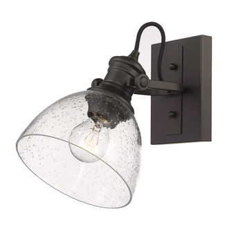 Yep by Golden Lighting Hines 1-light Vanity in Rubbed Bronze and Seeded Glass (36|3118-BA1 RBZ-SD)