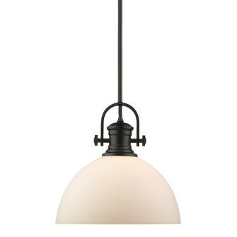 Hines 1-Light Pendant in Matte Black with Opal Glass (36|3118-L BLK-OP)