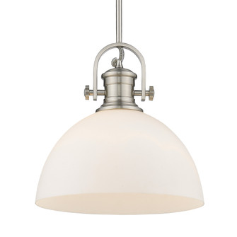Yep by Golden Lighting Hines 1-light 14in Pendant in Pewter and Opal Glass (36|3118-L PW-OP)