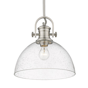 Yep by Golden Lighting Hines 1-light 14in Pendant in Pewter and Seeded Glass (36|3118-L PW-SD)