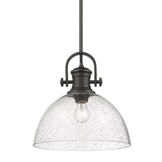 Hines 1-Light Pendant in Rubbed Bronze with Seeded Glass (36|3118-L RBZ-SD)