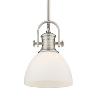 Yep by Golden Lighting Hines 1-light 7in Pendant in Pewter and Opal Glass (36|3118-M1L PW-OP)