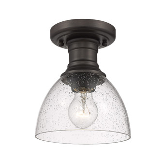 Yep by Golden Lighting Hines 1-light Semi-Flush Mount in Rubbed Bronze and Seeded Glass (36|3118-SF RBZ-SD)