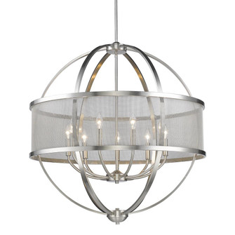 Colson PW 9 Light Chandelier (with shade) in Pewter (36|3167-9 PW-PW)