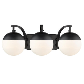 Dixon 3-Light Bath Vanity in Matte Black with Opal Glass and Matte Black Cap (36|3218-BA3 BLK-BLK)