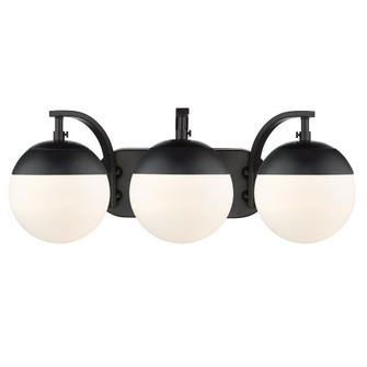 Golden Lighting Dixon 3-light Vanity in Matte Black and Opal Glass (36|3218-BA3 BLK-BLK)
