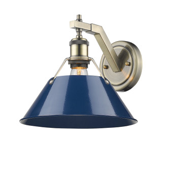 Yep by Golden Lighting Orwell 1-light Wall Sconce in Aged Brass and Navy Blue shade (36|3306-1W AB-NVY)