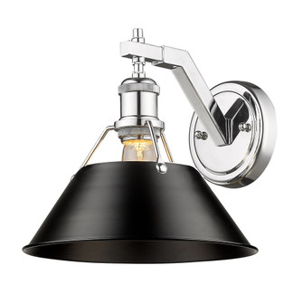 Yep by Golden Lighting Orwell 1-light Wall Sconce in Chrome and Matte Black shade (36|3306-1W CH-BLK)