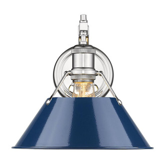 Orwell CH 1 Light Wall Sconce in Chrome with Matte Navy shade (36|3306-1W CH-NVY)
