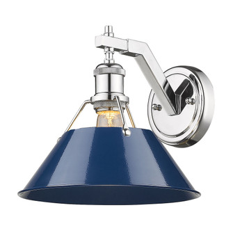 Yep by Golden Lighting Orwell 1-light Wall Sconce in Chrome and Navy Blue shade (36|3306-1W CH-NVY)