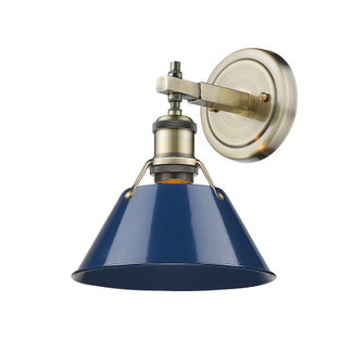 Yep by Golden Lighting Orwell 1-light Vanity in Aged Brass and Navy Blue shade (36|3306-BA1 AB-NVY)