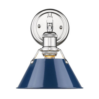 Orwell CH 1 Light Bath Vanity in Chrome with Matte Navy shade (36|3306-BA1 CH-NVY)