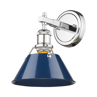 Yep by Golden Lighting Orwell 1-light Vanity in Chrome and Navy Blue shade (36|3306-BA1 CH-NVY)