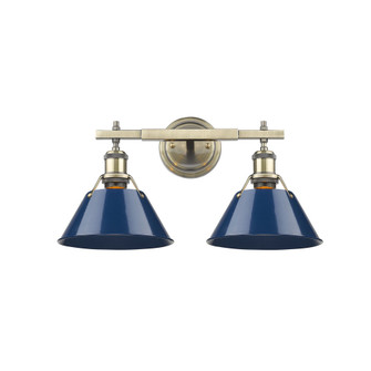 Orwell AB 2 Light Bath Vanity in Aged Brass with Matte Navy shades (36|3306-BA2 AB-NVY)
