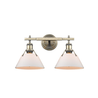 Yep by Golden Lighting Orwell 2-light Vanity in Aged Brass and Opal Glass (36|3306-BA2 AB-OP)