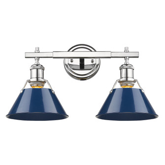Yep by Golden Lighting Orwell 2-light Vanity in Chrome and Navy Blue shade (36|3306-BA2 CH-NVY)