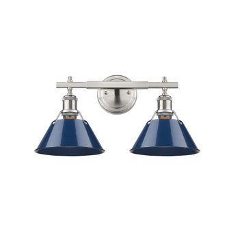 Yep by Golden Lighting Orwell 2-light Vanity in Pewter and Navy Blue shade (36|3306-BA2 PW-NVY)