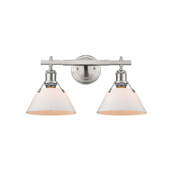 Yep by Golden Lighting Orwell 2-light Vanity in Pewter and Opal Glass (36|3306-BA2 PW-OP)