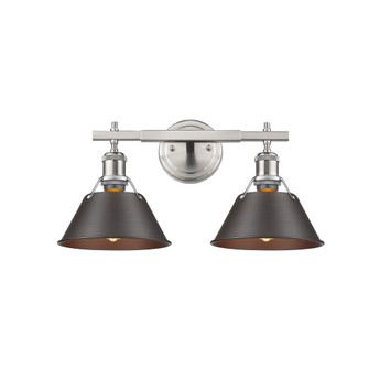 Yep by Golden Lighting Orwell 2-light Vanity in Pewter and Rubbed Bronze shade (36|3306-BA2 PW-RBZ)