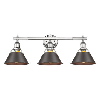 Yep by Golden Lighting Orwell 3-light Vanity in Chrome and Rubbed Bronze shade (36|3306-BA3 CH-RBZ)