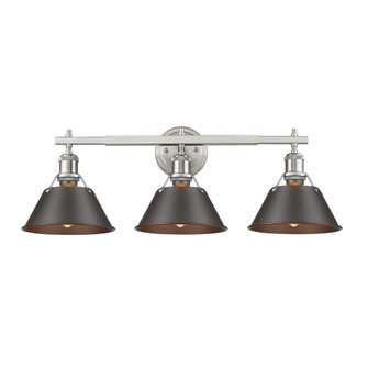 Yep by Golden Lighting Orwell 3-light Vanity in Pewter and Rubbed Bronze shade (36|3306-BA3 PW-RBZ)