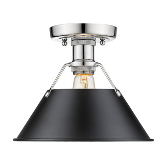 Yep by Golden Lighting Orwell 1-light Flush Mount in Chrome and Matte Black shade (36|3306-FM CH-BLK)