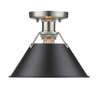 Yep by Golden Lighting Orwell 1-light Flush Mount in Pewter and Matte Black shade (36|3306-FM PW-BLK)