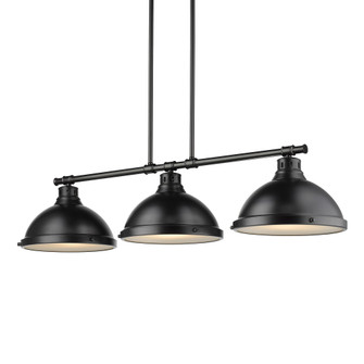 Yep by Golden Lighting Duncan 3-light Island Light in Matte Black (36|3602-3LP BLK-BLK)