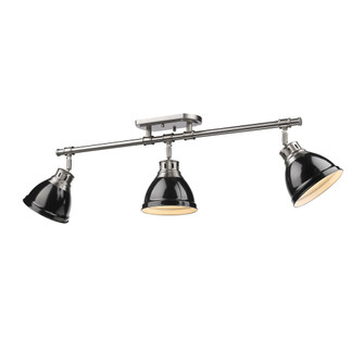 Yep by Golden Lighting Duncan 3-light Semi-Flush Mount in Pewter and Black shade (36|3602-3SF PW-BK)