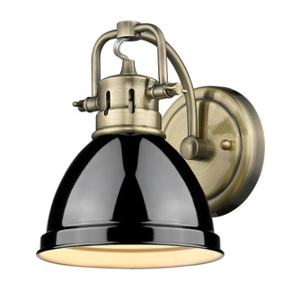 Yep by Golden Lighting Duncan 1-light Vanity in Aged Brass and Black shade (36|3602-BA1 AB-BK)