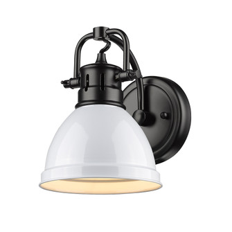 Yep by Golden Lighting Duncan 1-light Vanity in Matte Black and White shade (36|3602-BA1 BLK-WH)